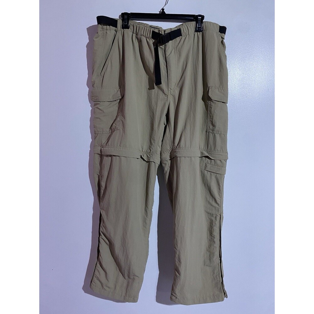 Royal Robbins Pants Mens XXL Tan Outdoor‎ Hiking Convertible Belted Fishing